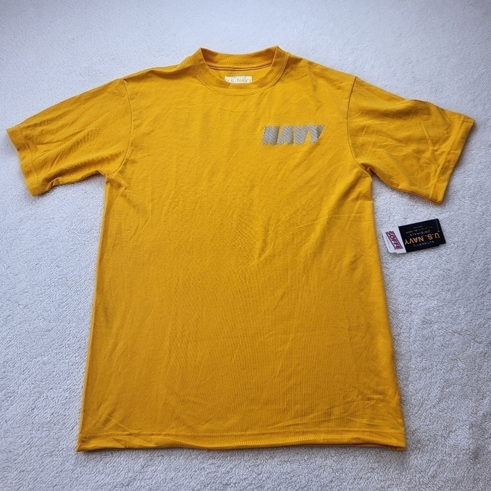 Soffe Authentic US Navy Short Sleeved Tee Shirt Gold Men's Size Small NWT